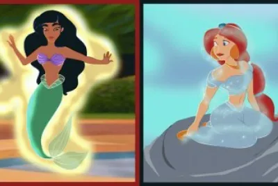 Jasmine as Ariel + Ariel as Jasmine