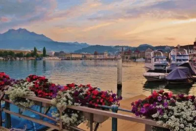 פאזל של Sunset in Lucerne, Switzerland