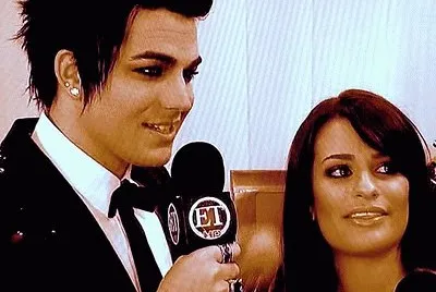 adam lambert and lea from glee