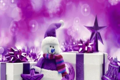 Purple Snowman Display