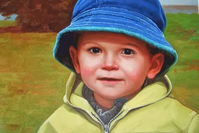 rostro de niÃ±o al oleo