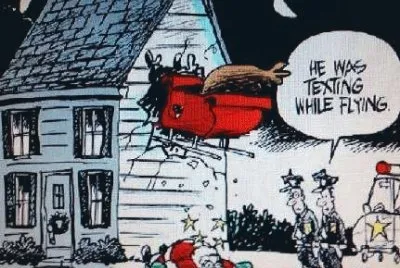 flying and texting