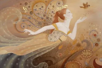Woman and bird