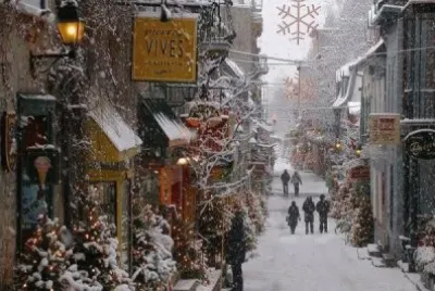 Christmas  downtown  old Quebec city