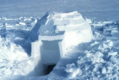 Inuit Igloo above the Artic Circle