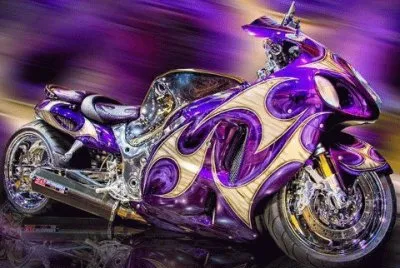 Flashy Purple Motorcycle-ZOOM ZOOM