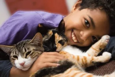 dani con los gatos