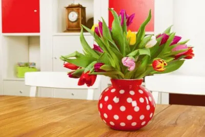 Jarro vermelho com bolinhas brancas jigsaw puzzle
