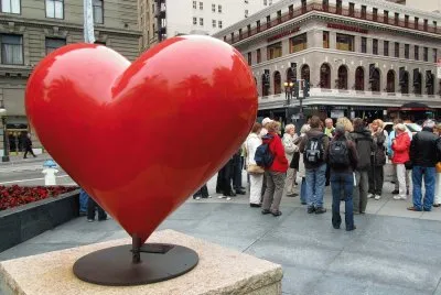 Heart Sculpture in Union Square-San Francisco