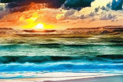 atardecer en el mar
