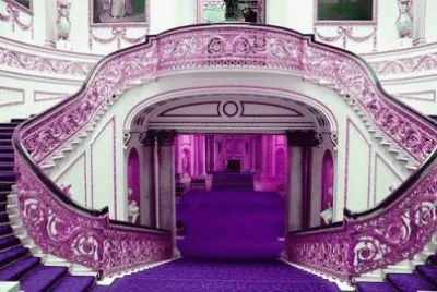 Elegant Double Purple Staircase