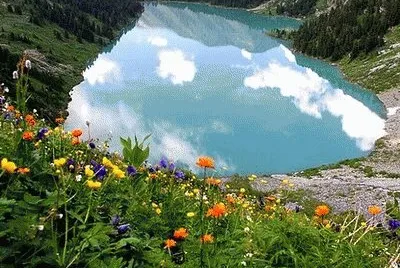 Lago reflete cÃ©u