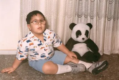 Con el osito panda