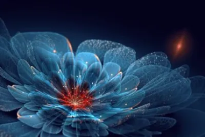 flor neon azul