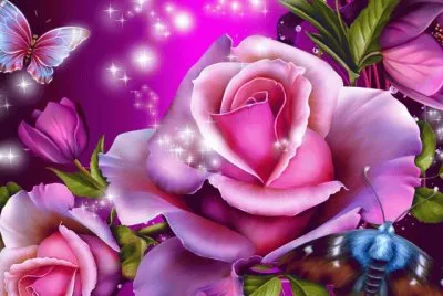 פאזל של Purple Roses and Butterflies