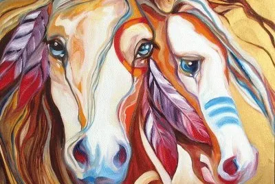 פאזל של Two Indian war Pony 's