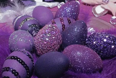 Purple Beaded Egg Decorating-Craft