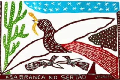 Asa branca no sertÃ£o - Xilogravura