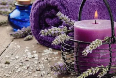 Purple Toned Spa Setting-Ahh ..The Aroma!