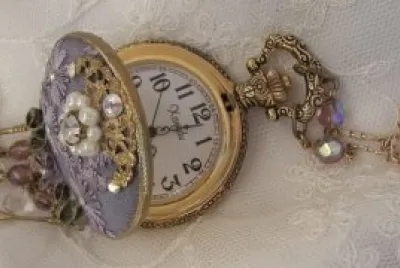 Handmade Beaded Pocket Watch-Craft Art