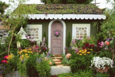 Flowers and House