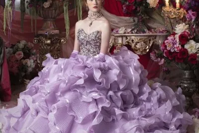 Gorgeous Lavender Ruffled Gown
