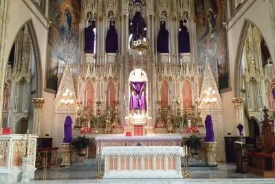Purple Drapes Adorn Sanctuary-Detroit, MI