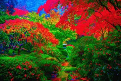 Colorful Japanese Garden-Portland, OR