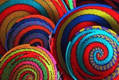 South African baskets woven from telephone wires