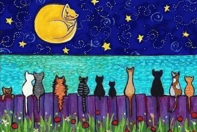 Full Moon Cats jigsaw puzzle