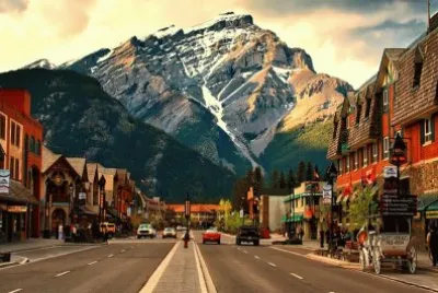 Downtown Banff  Alberta  Canada