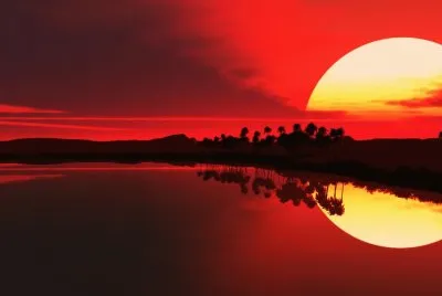 Por de sol refletido na Ã¡gua jigsaw puzzle