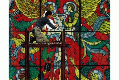  "Repairing Stained Glass  "- April 16, 1960 jigsaw puzzle