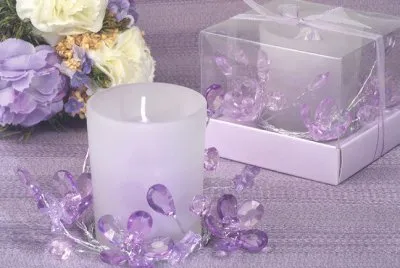 Elegant Crystal Flower Candle Holder