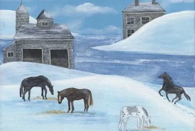 Horses in Snow