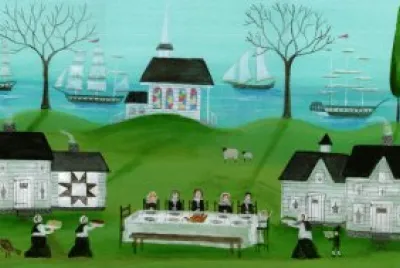 Thanksgiving Pilgrims by the Sea
