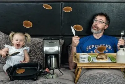 Making Breakfast in Bed for Daddy