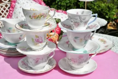 Pastel Floral Tea Cups