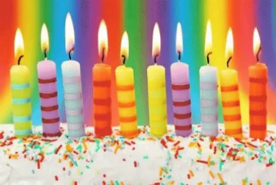 Rainbow of Birdhday Candles jigsaw puzzle
