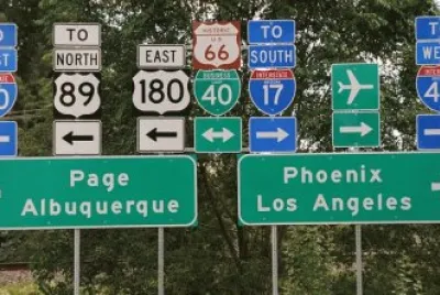 Street signs in Flagstaff  Arizona