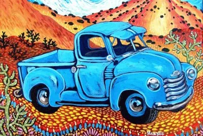 Blue Truck in the desert by Bartos