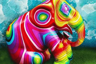 Colorful Elephant art jigsaw puzzle