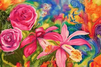 Pink Orchids and Roses jigsaw puzzle