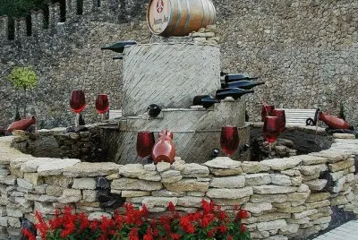 Red Wine fountain at Milestii Mici  Moldavia