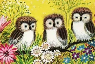 Owls between the Flowers
