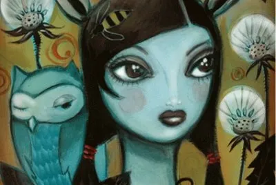 Girl with Owl  by Candace Metzger