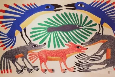 Animals in harmony  Inuit art