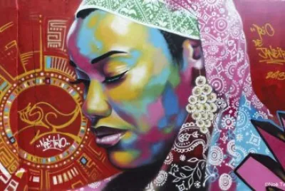 Street art in favela Vidigal  Rio  Brasil jigsaw puzzle