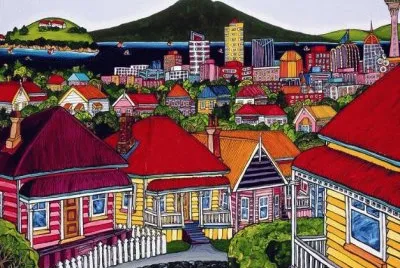 Auckland Harbour from Ponsoby by Fiona Whyte jigsaw puzzle
