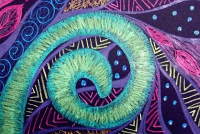 Koru Spiral plant art jigsaw puzzle